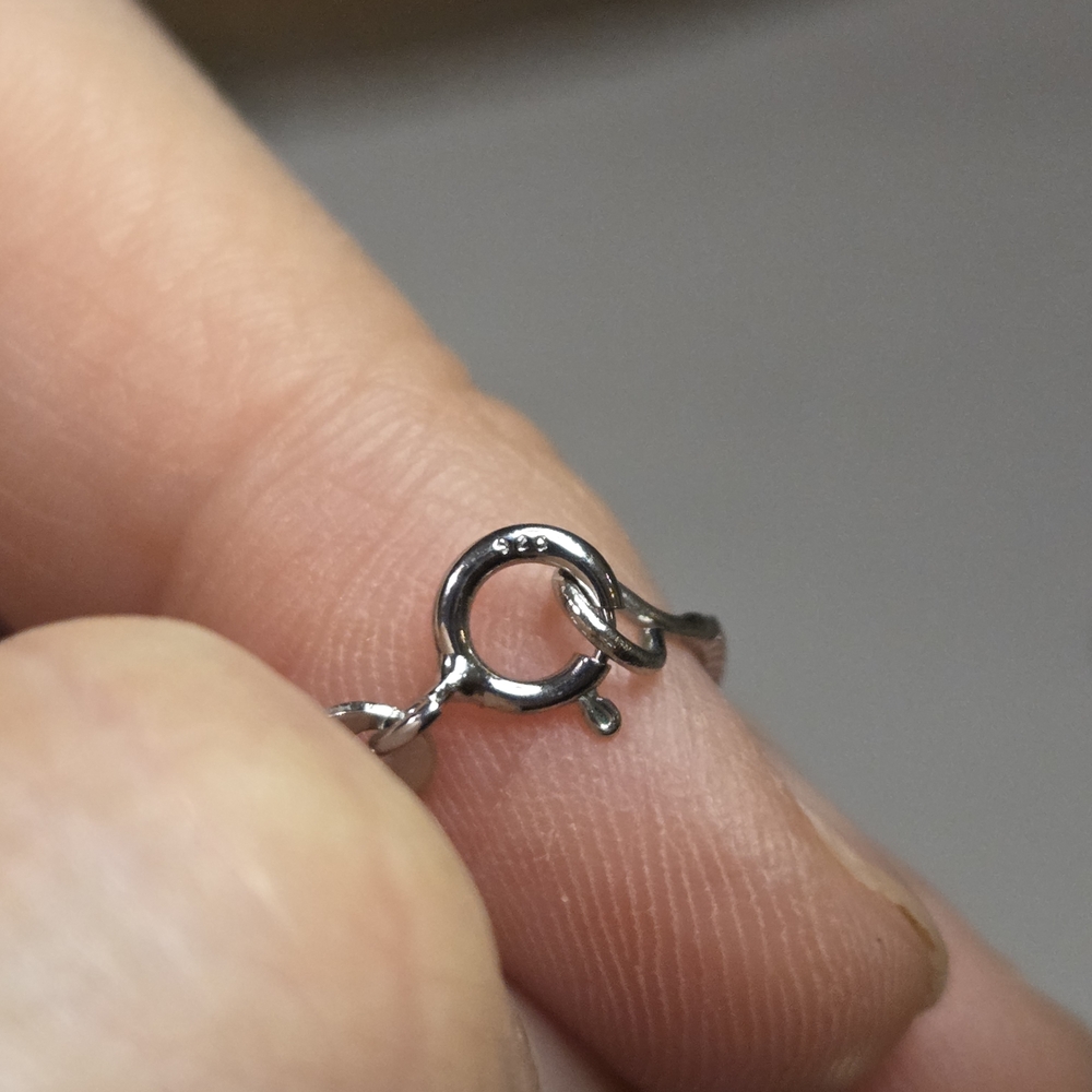 Pink / Blue "Mermaid Tear" Glass pendant necklace - Picture 6 of 7